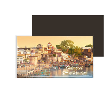 dhcrafts Rectangular Fridge Magnet Multicolor Uttar Pradesh Chitrakoot Design Pack of 1 (8.6cm x 5.4cm)