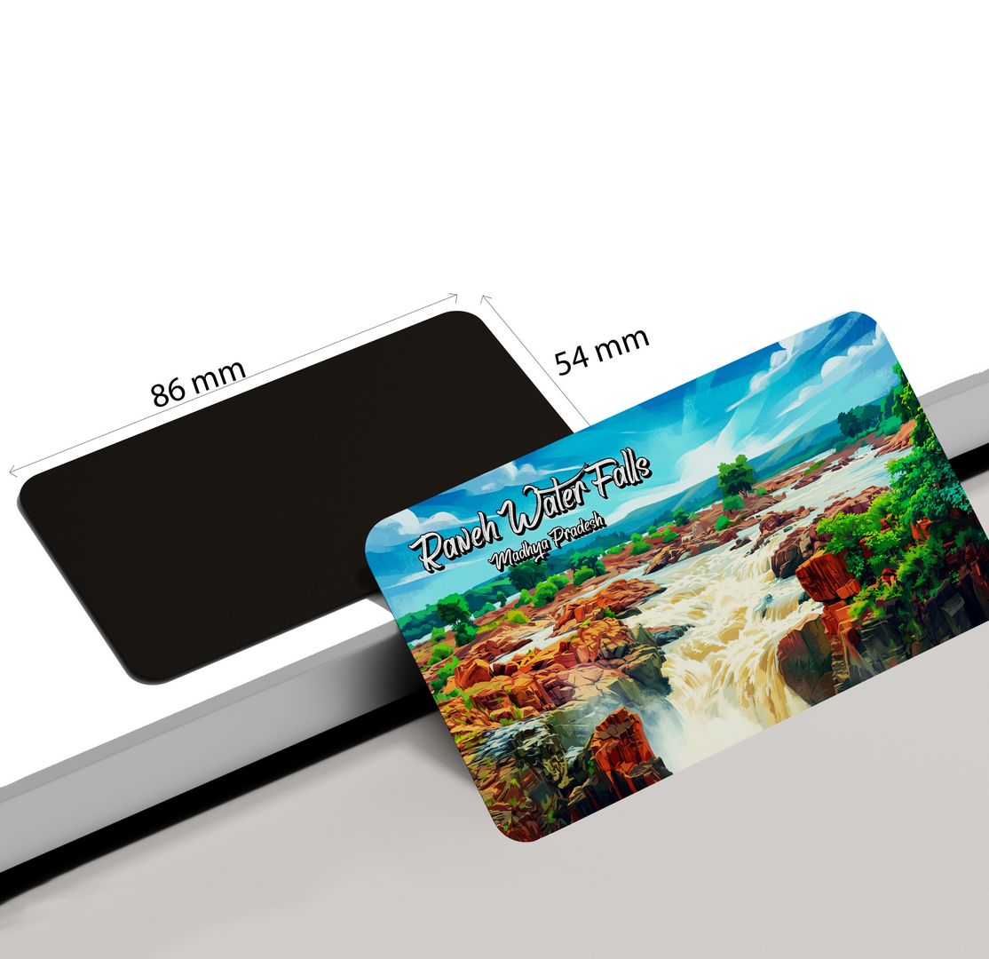 dhcrafts Rectangular Fridge Magnet Multicolor Madhya Pradesh Ranesh Water Falls Design Pack of 1 (8.6cm x 5.4cm)