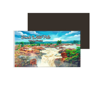 dhcrafts Rectangular Fridge Magnet Multicolor Madhya Pradesh Ranesh Water Falls Design Pack of 1 (8.6cm x 5.4cm)