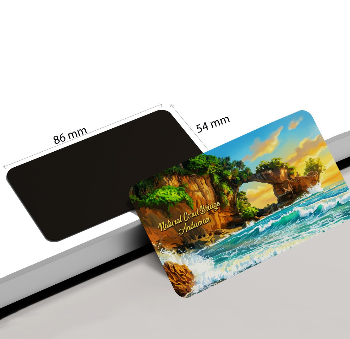 dhcrafts Rectangular Fridge Magnet Multicolor Andaman Natural Coral Bridge Design Pack of 1 (8.6cm x 5.4cm)