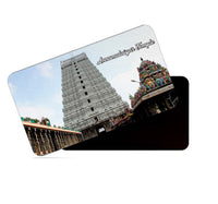 dhcrafts Rectangular Rubber Fridge Magnet / Magnetic Card Multicolor Tamil Nadu Annamalaiyar Temple Design Pack of 1 (8.6cm x 5.4cm)