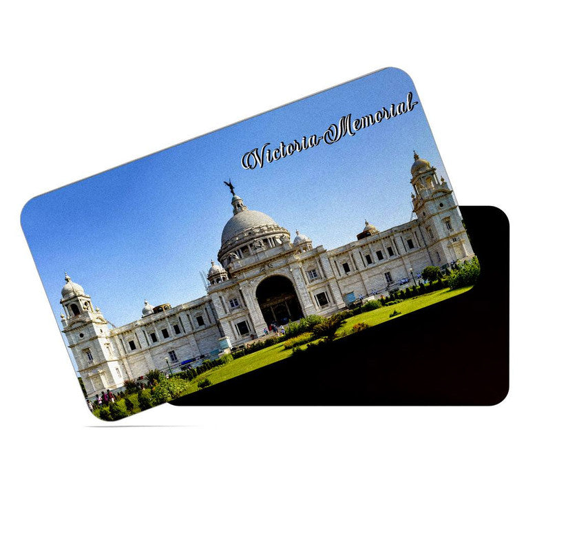 dhcrafts Rectangular Rubber Fridge Magnet / Magnetic Card Multicolor West Bengal Victoria Memorial Design Pack of 1 (8.6cm x 5.4cm)