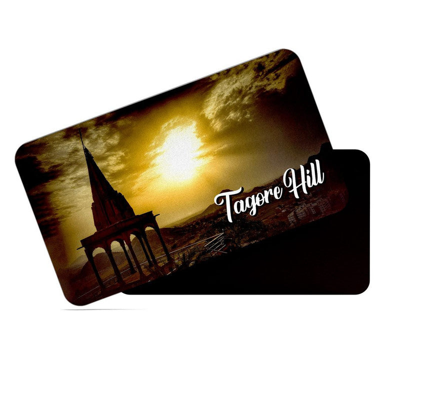 dhcrafts Rectangular Rubber Fridge Magnet / Magnetic Card Multicolor Jharkhand Tagore Hills Design Pack of 1 (8.6cm x 5.4cm)