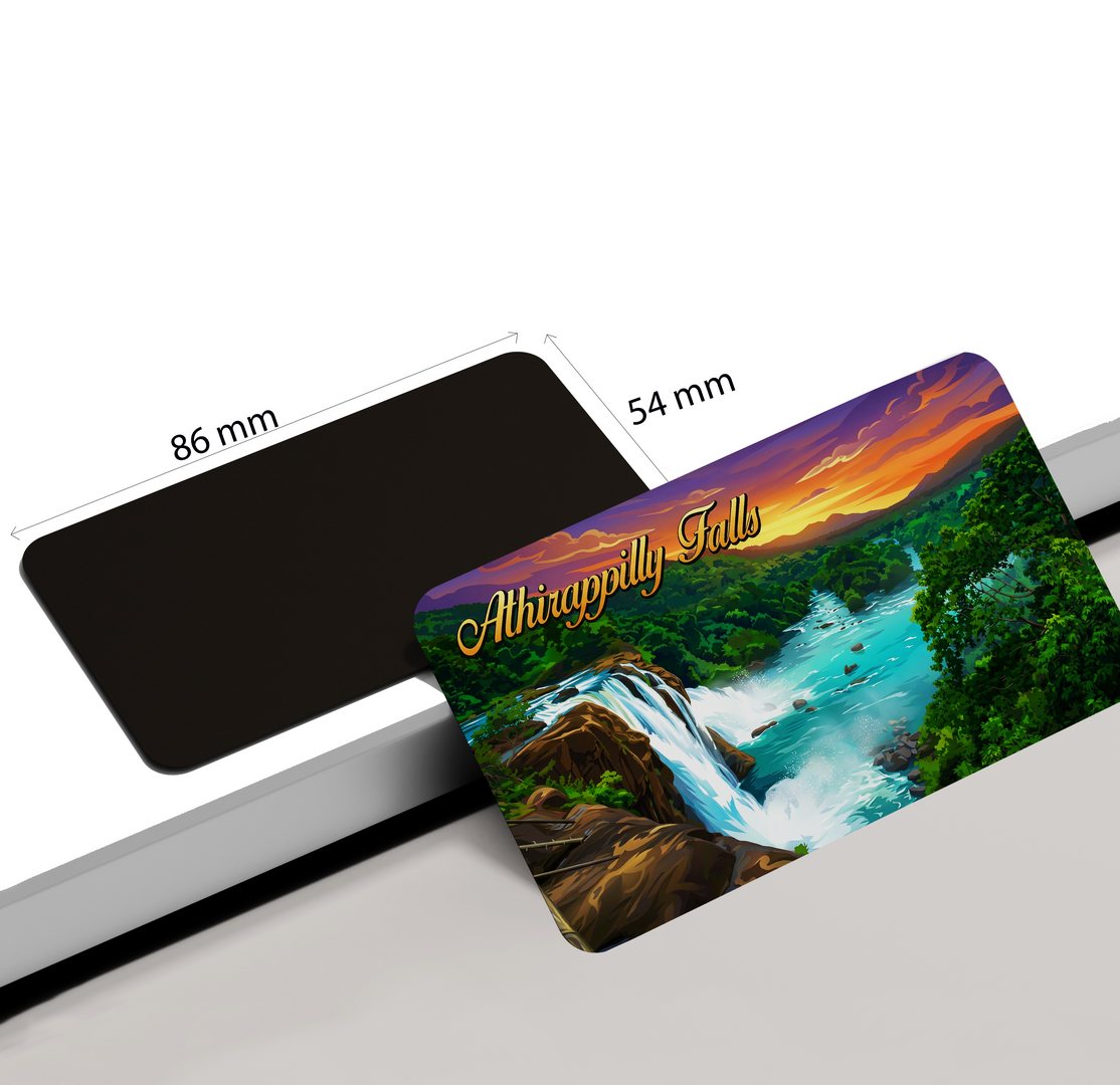 dhcrafts Rectangular Fridge Magnet Multicolor Kerala Athirapilly Falls Design Pack of 1 (8.6cm x 5.4cm)