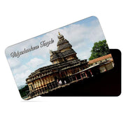 dhcrafts Rectangular Rubber Fridge Magnet / Magnetic Card Multicolor Kerala Vidyashankara Temple Design Pack of 1 (8.6cm x 5.4cm)