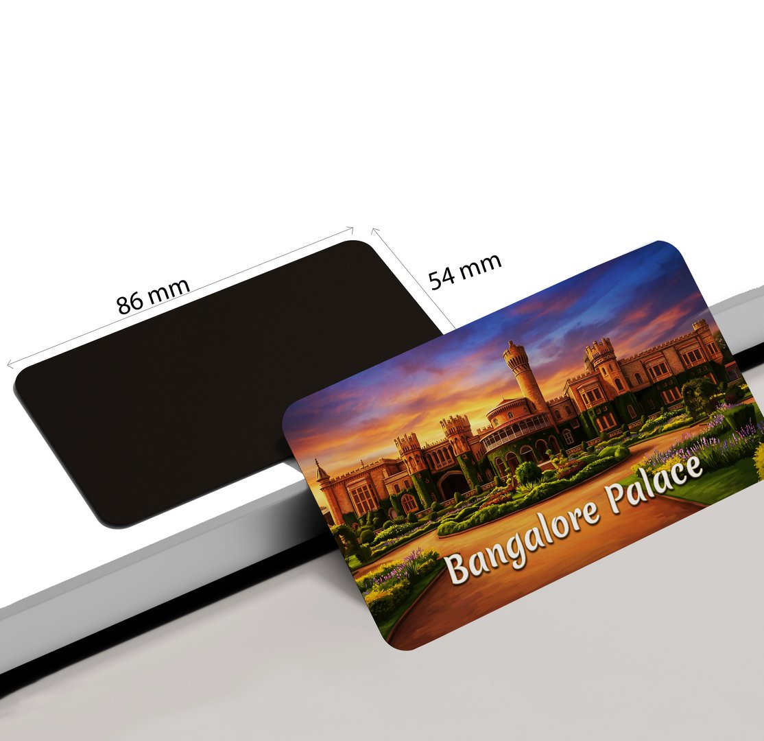 dhcrafts Rectangular Fridge Magnet Multicolor Karnataka Bangalor Palace Design Pack of 1 (8.6cm x 5.4cm)