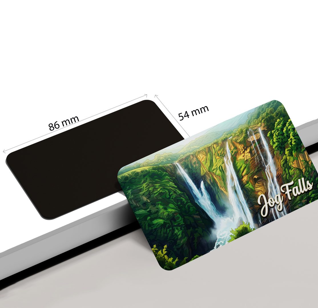 dhcrafts Rectangular Fridge Magnet Multicolor Karnataka Jog Falls Design Pack of 1 (8.6cm x 5.4cm)