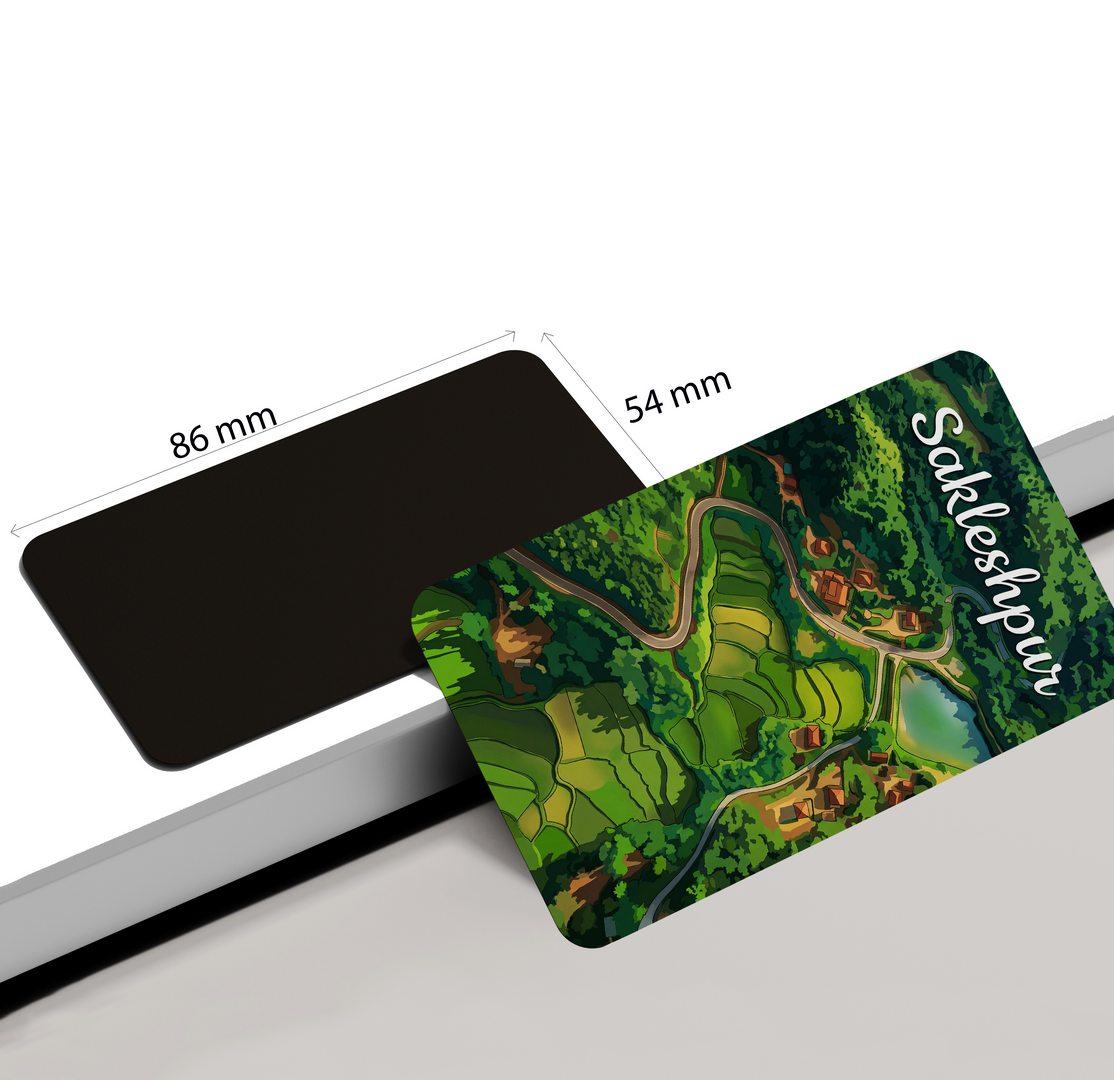 dhcrafts Rectangular Fridge Magnet Multicolor Karnataka Sakleshpur Design Pack of 1 (8.6cm x 5.4cm)