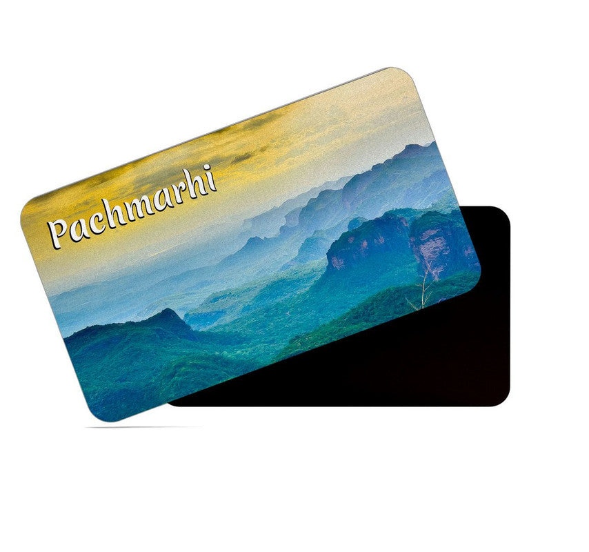 dhcrafts Rectangular Rubber Fridge Magnet / Magnetic Card Multicolor Madhya Pradesh Pachmarhi Design Pack of 1 (8.6cm x 5.4cm)