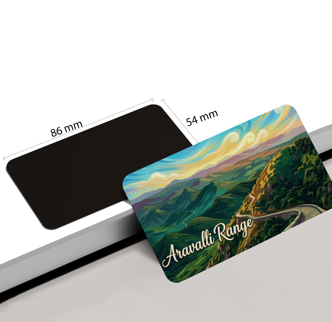 dhcrafts Rectangular Fridge Magnet Multicolor Gujarat Aravalli Range Design Pack of 1 (8.6cm x 5.4cm)
