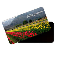 dhcrafts Rectangular Rubber Fridge Magnet / Magnetic Card Multicolor Kerala Tulip Garden Design Pack of 1 (8.6cm x 5.4cm)