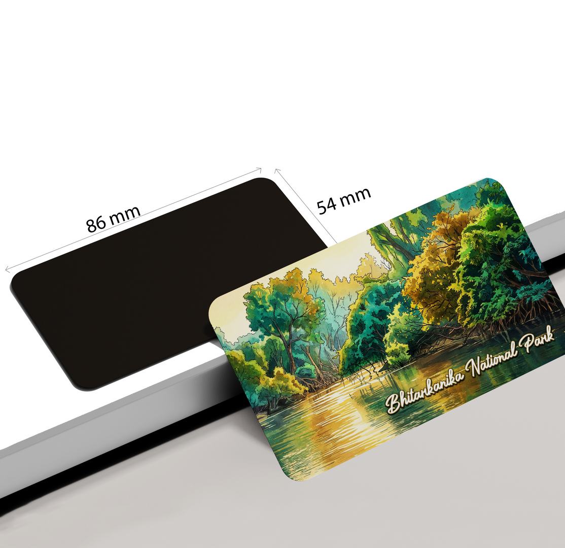 dhcrafts Rectangular Fridge Magnet Multicolor Odisha Bhitarkanika National Park Design Pack of 1 (8.6cm x 5.4cm)