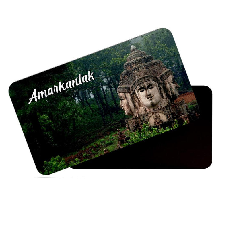 dhcrafts Rectangular Rubber Fridge Magnet / Magnetic Card Multicolor Madhya Pradesh Amarkantak Design Pack of 1 (8.6cm x 5.4cm)