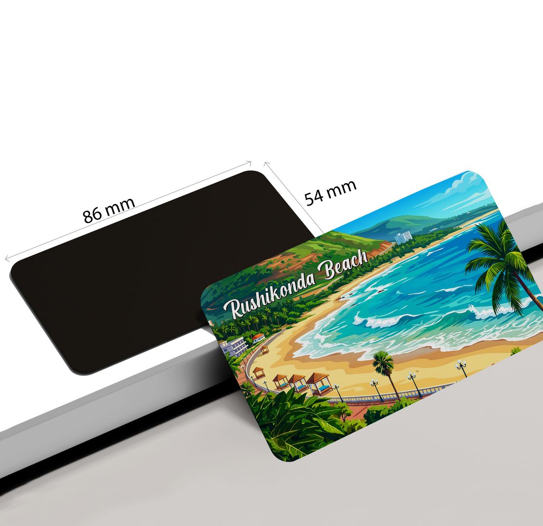 dhcrafts Rectangular Fridge Magnet Multicolor Andhra Pradesh Rushikonda Beach Design Pack of 1 (8.6cm x 5.4cm)