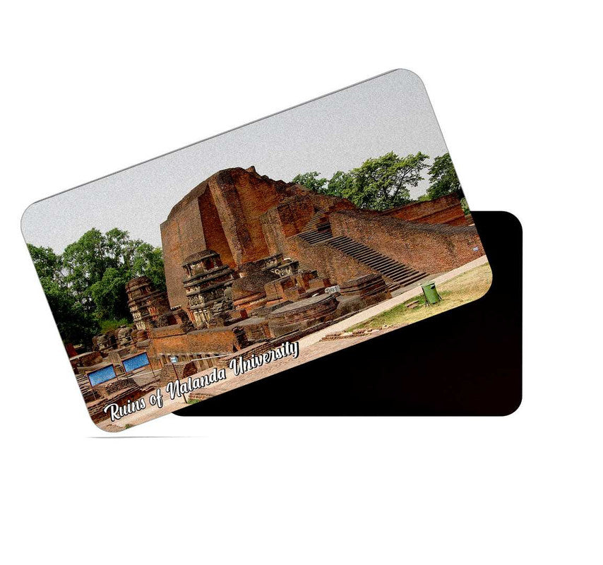 dhcrafts Rectangular Rubber Fridge Magnet / Magnetic Card Multicolor Bihar Ruins Of Nalanda University Design Pack of 1 (8.6cm x 5.4cm)