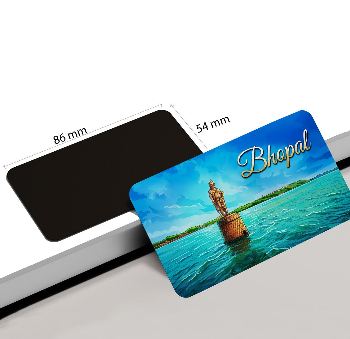 dhcrafts Rectangular Fridge Magnet Multicolor Bihar Bhopal Design Pack of 1 (8.6cm x 5.4cm)