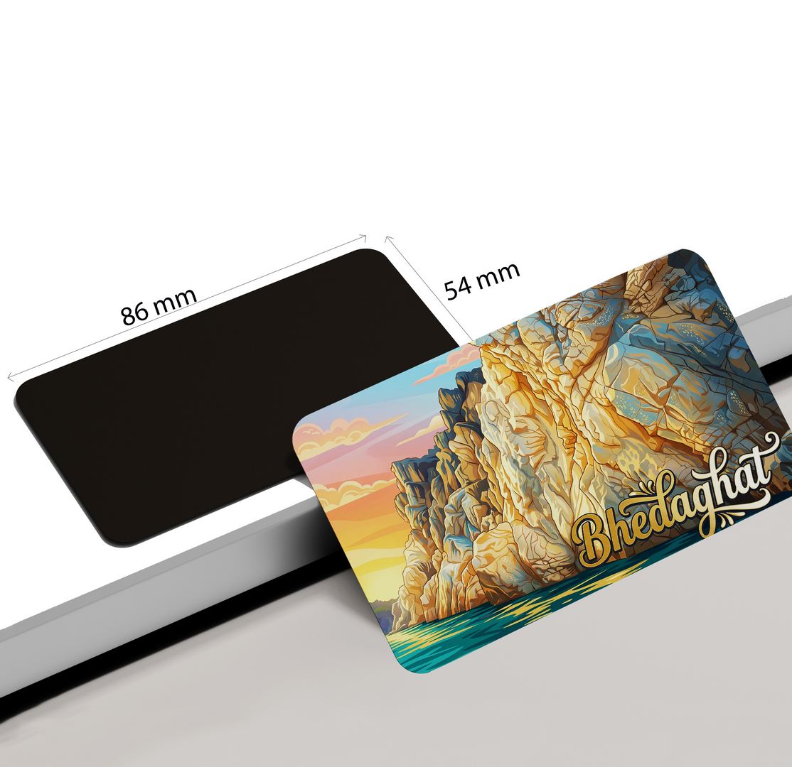 dhcrafts Rectangular Fridge Magnet Multicolor Madhya Pradesh Bhedaghat Design Pack of 1 (8.6cm x 5.4cm)