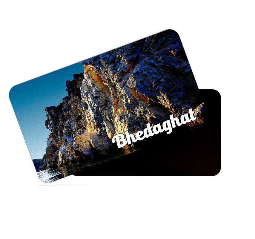 dhcrafts Rectangular Rubber Fridge Magnet / Magnetic Card Multicolor Madhya Pradesh Bhedaghat Design Pack of 1 (8.6cm x 5.4cm)