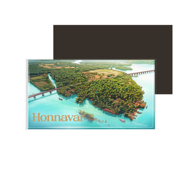 dhcrafts Multicolor Karnataka Honnavar Design Rectangular Fridge Magnet Pack of 1 (8.6cm x 5.4cm)