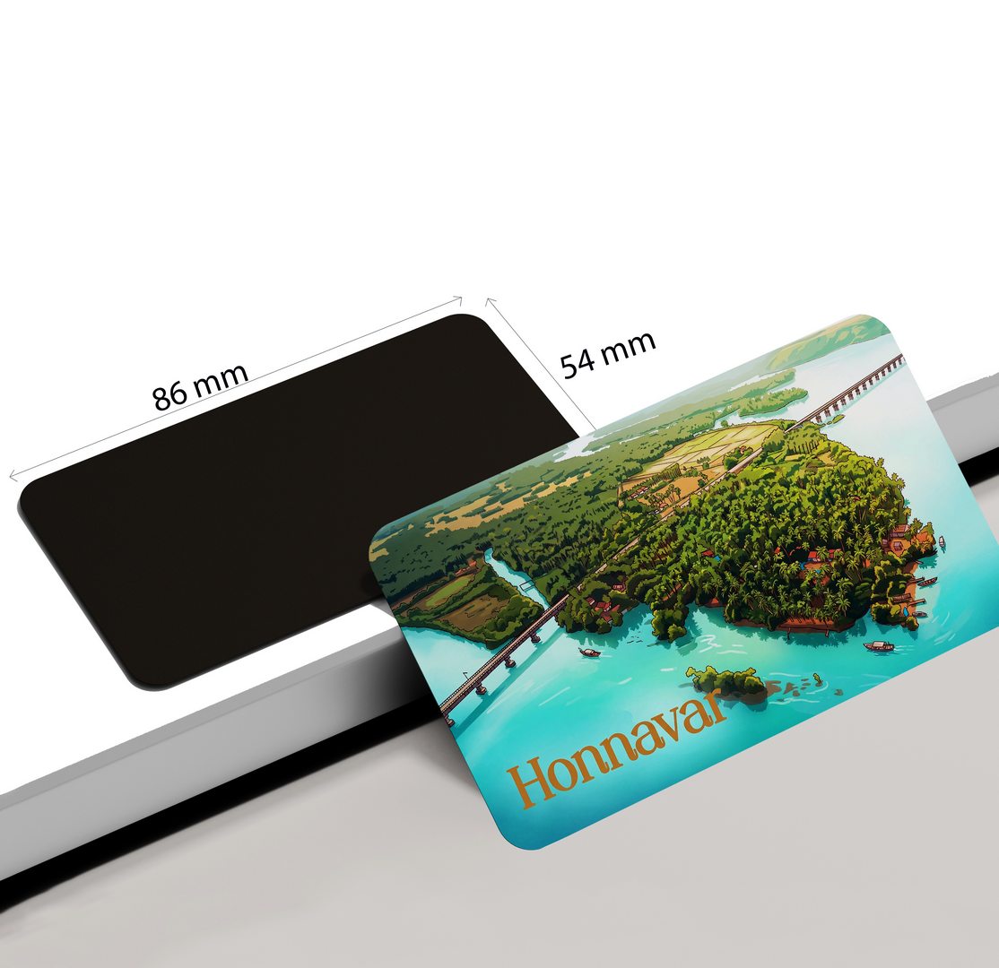 dhcrafts Multicolor Karnataka Honnavar Design Rectangular Fridge Magnet Pack of 1 (8.6cm x 5.4cm)