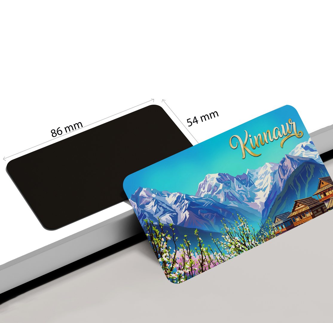 dhcrafts Multicolor Himachal Pradesh Kinnaur Design Rectangular Fridge Magnet Pack of 1 (8.6cm x 5.4cm)