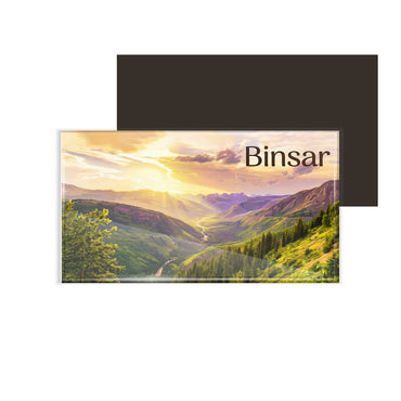 dhcrafts Multicolor Uttarakhand Binsar Design Rectangular Fridge Magnet Pack of 1 (8.6cm x 5.4cm)