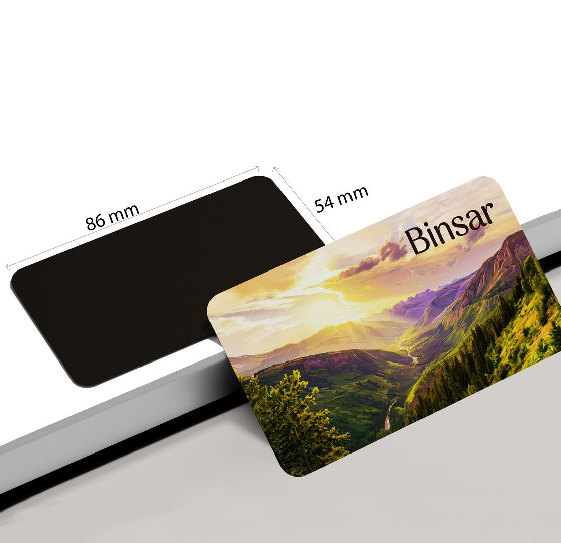 dhcrafts Multicolor Uttarakhand Binsar Design Rectangular Fridge Magnet Pack of 1 (8.6cm x 5.4cm)