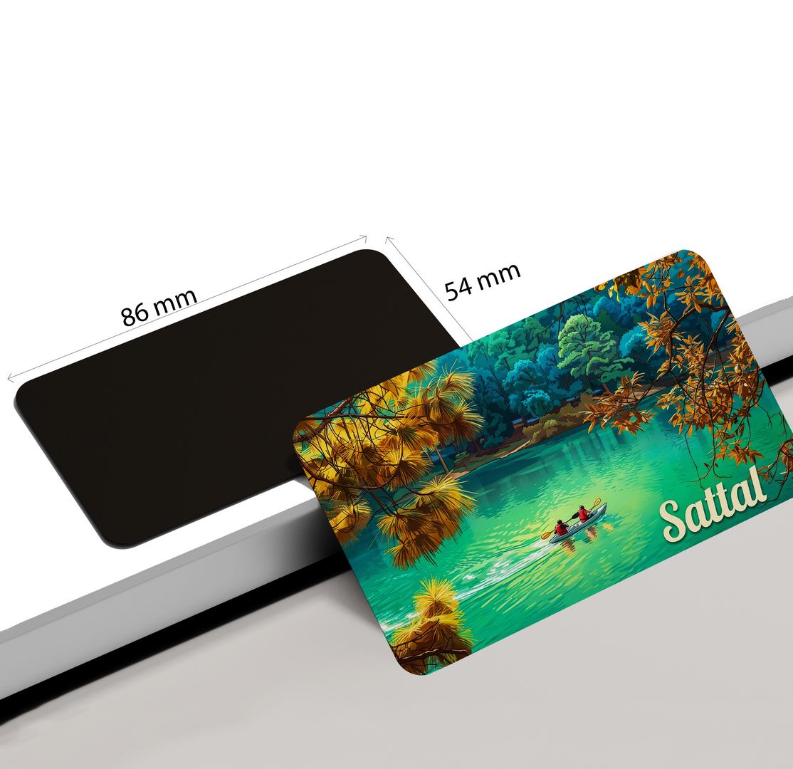 dhcrafts Multicolor Uttarakhand Sattal Design Rectangular Fridge Magnet Pack of 1 (8.6cm x 5.4cm)
