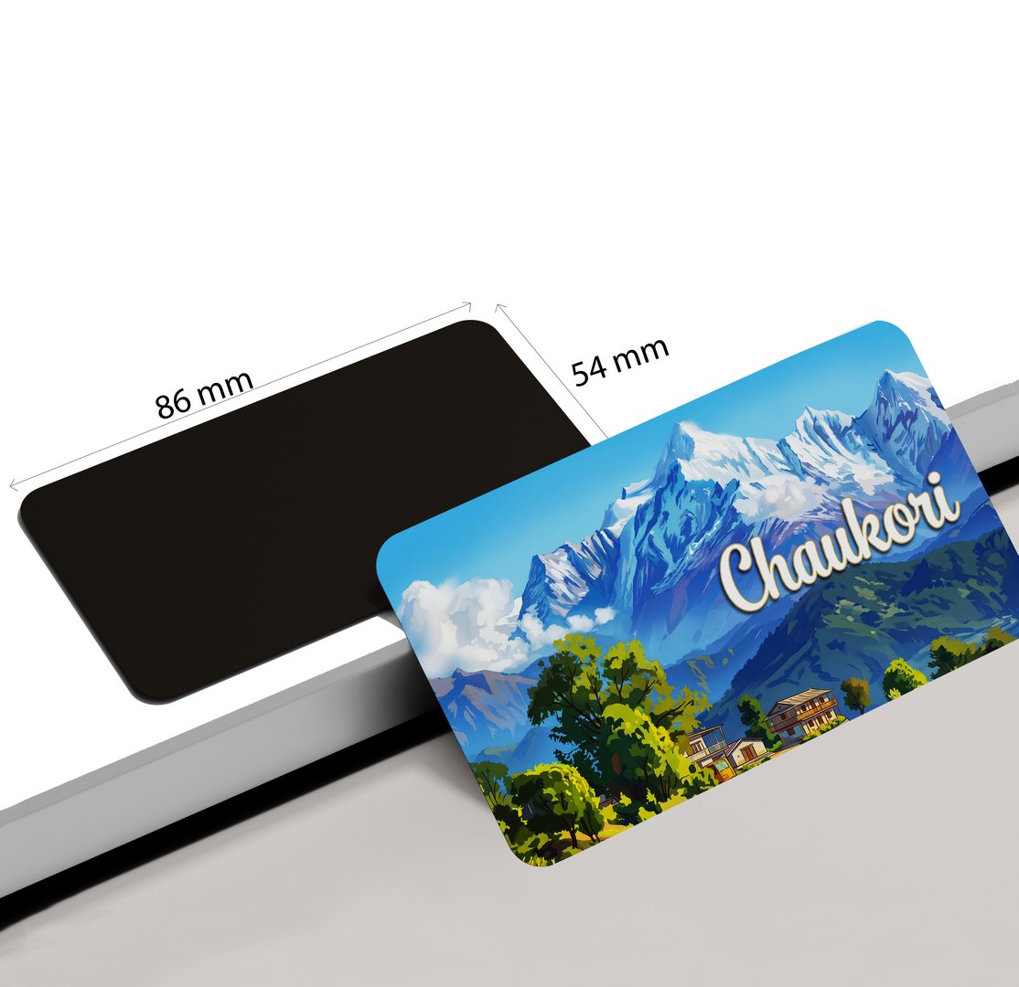 dhcrafts Multicolor Uttarakhand Chaukori Design Rectangular Fridge Magnet Pack of 1 (8.6cm x 5.4cm)
