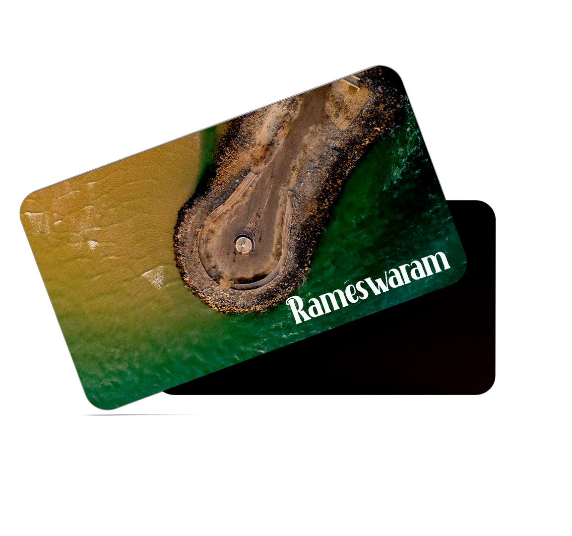 dhcrafts Multicolor Tamil Nadu Rameswaram Design Rectangular Rubber Matte Finish Fridge Magnet / Magnetic Card Pack of 1 (8.6cm x 5.4cm)