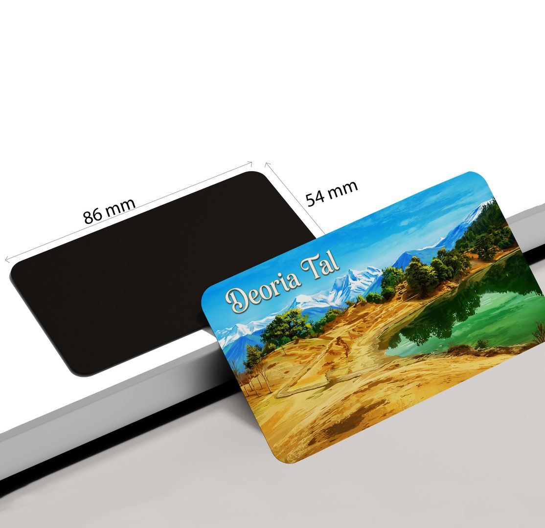 dhcrafts Multicolor Uttarakhand Deoria Tal Design Rectangular Fridge Magnet Pack of 1 (8.6cm x 5.4cm)