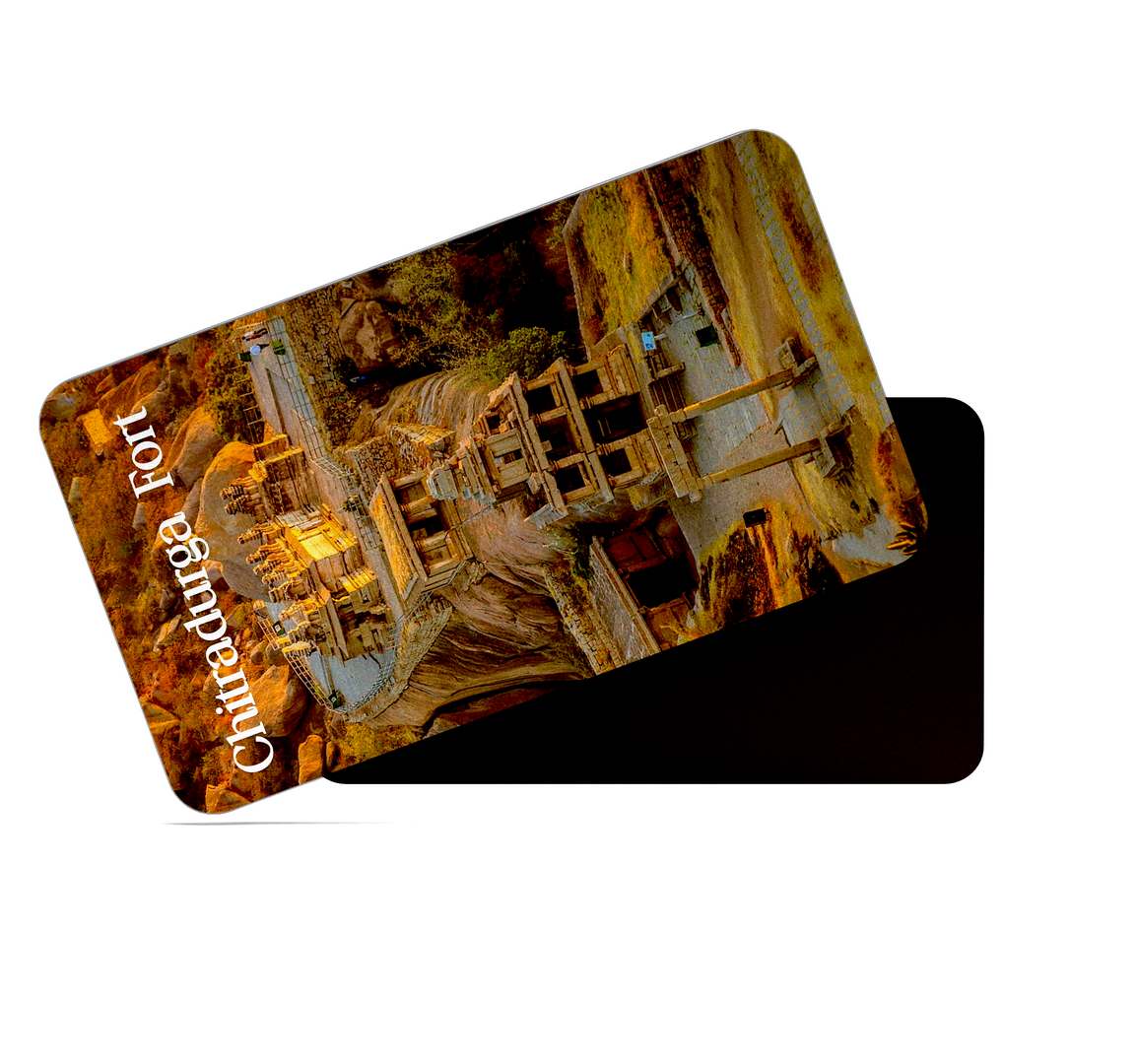 dhcrafts Multicolor Karnataka Chitradurga Fort Design Rectangular Rubber Matte Finish Fridge Magnet / Magnetic Card Pack of 1 (8.6cm x 5.4cm)