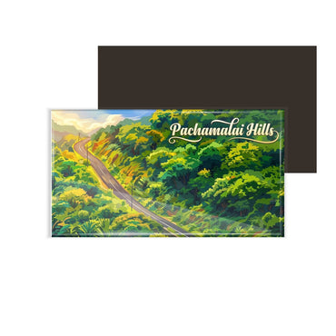 dhcrafts Multicolor Tamil Nadu Pachamalai Hills Design Rectangular Fridge Magnet Pack of 1 (8.6cm x 5.4cm)
