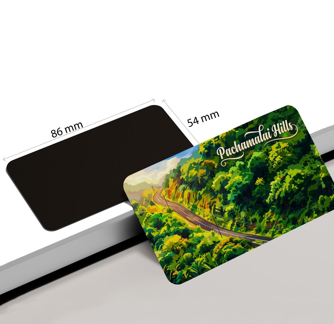 dhcrafts Multicolor Tamil Nadu Pachamalai Hills Design Rectangular Fridge Magnet Pack of 1 (8.6cm x 5.4cm)