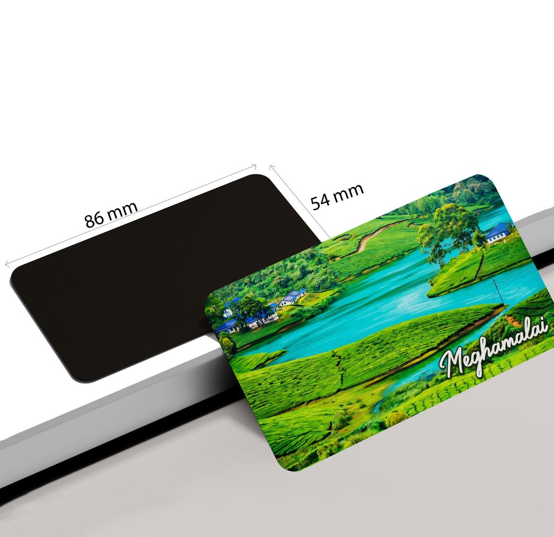 dhcrafts Multicolor Tamil Nadu Meghamalai Design Rectangular Fridge Magnet Pack of 1 (8.6cm x 5.4cm)