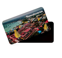 dhcrafts Multicolor Tamil Nadu Rameshwaram Design Rectangular Rubber Matte Finish Fridge Magnet / Magnetic Card Pack of 1 (8.6cm x 5.4cm)