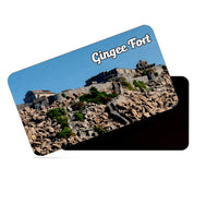 dhcrafts Multicolor Tamil Nadu Gingee Fort Design Rectangular Rubber Matte Finish Fridge Magnet / Magnetic Card Pack of 1 (8.6cm x 5.4cm)