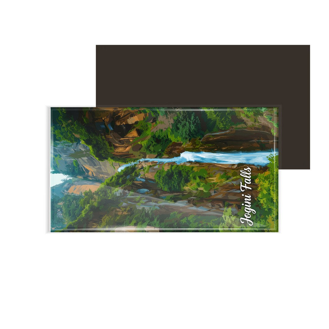 dhcrafts Multicolor Himachal Pradesh Jogini Falls D1 Design Rectangular Fridge Magnet Pack of 1 (8.6cm x 5.4cm)
