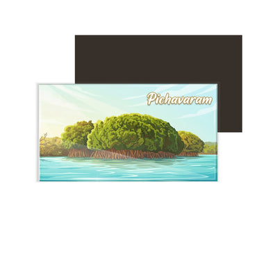 dhcrafts Multicolor Tamil Nadu Pichavaram Design Rectangular Fridge Magnet Pack of 1 (8.6cm x 5.4cm)