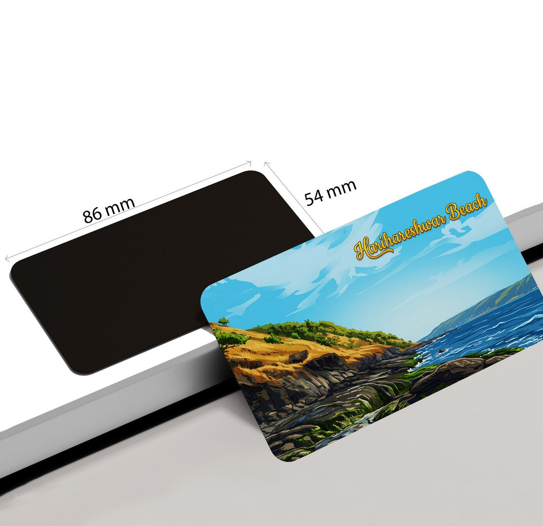 dhcrafts Multicolor Maharashtra Harihareshwar Beach Design Rectangular Fridge Magnet Pack of 1 (8.6cm x 5.4cm)