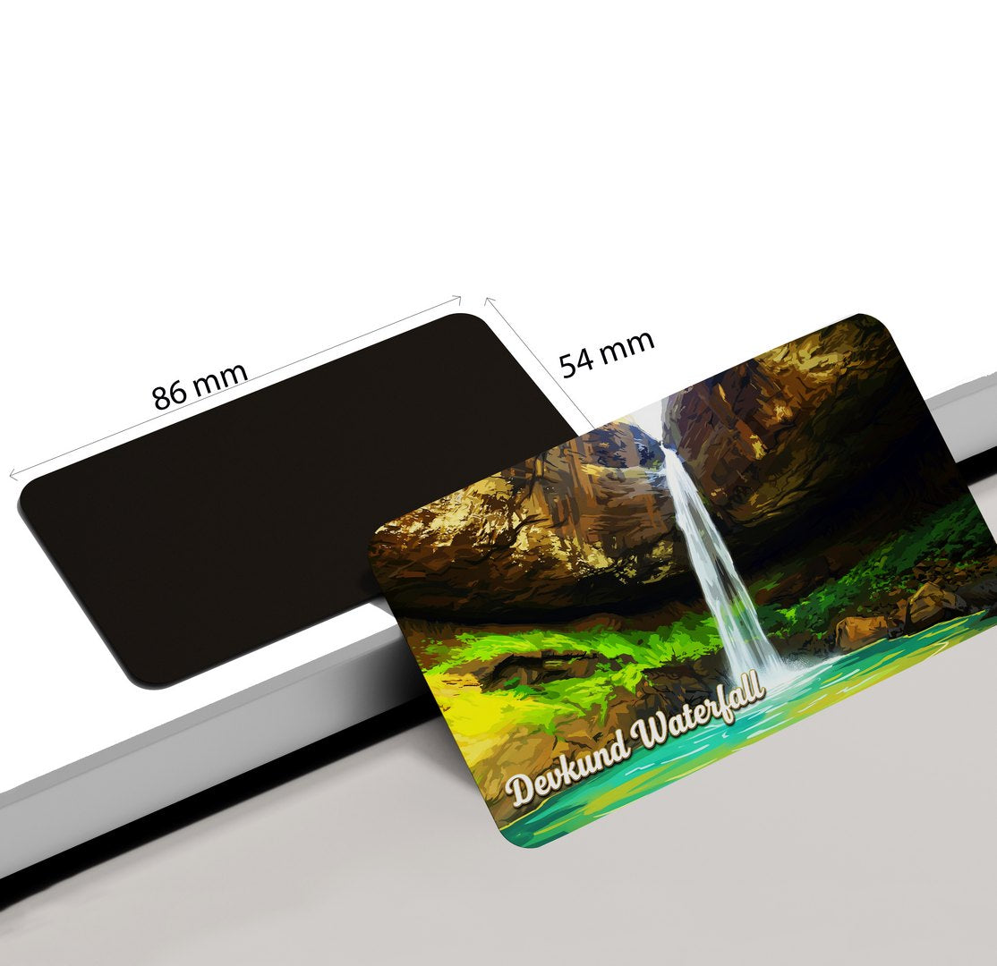 dhcrafts Multicolor Maharashtra Devkund Waterfall Design Rectangular Fridge Magnet Pack of 1 (8.6cm x 5.4cm)