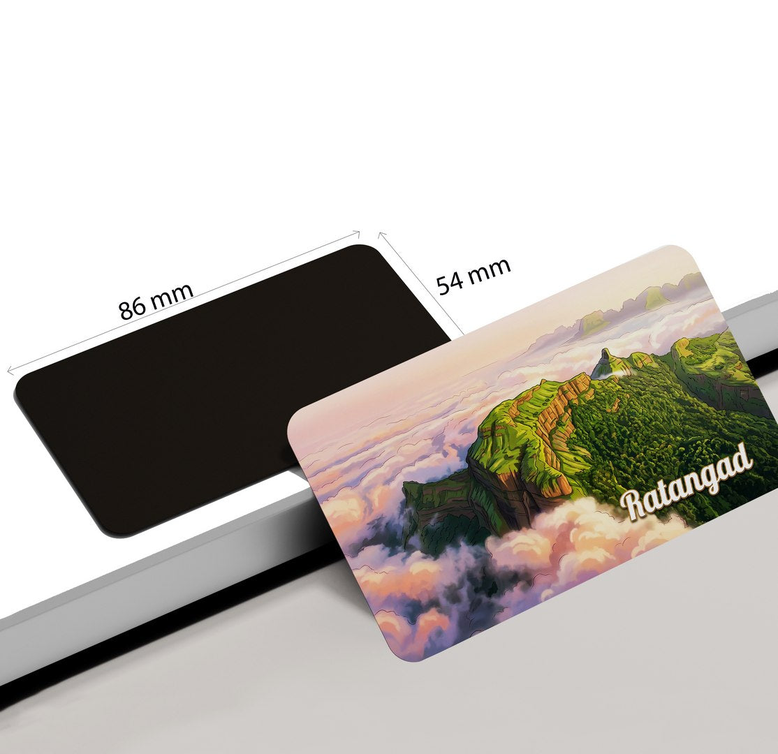 dhcrafts Multicolor Maharashtra Ratangad Design Rectangular Fridge Magnet Pack of 1 (8.6cm x 5.4cm)