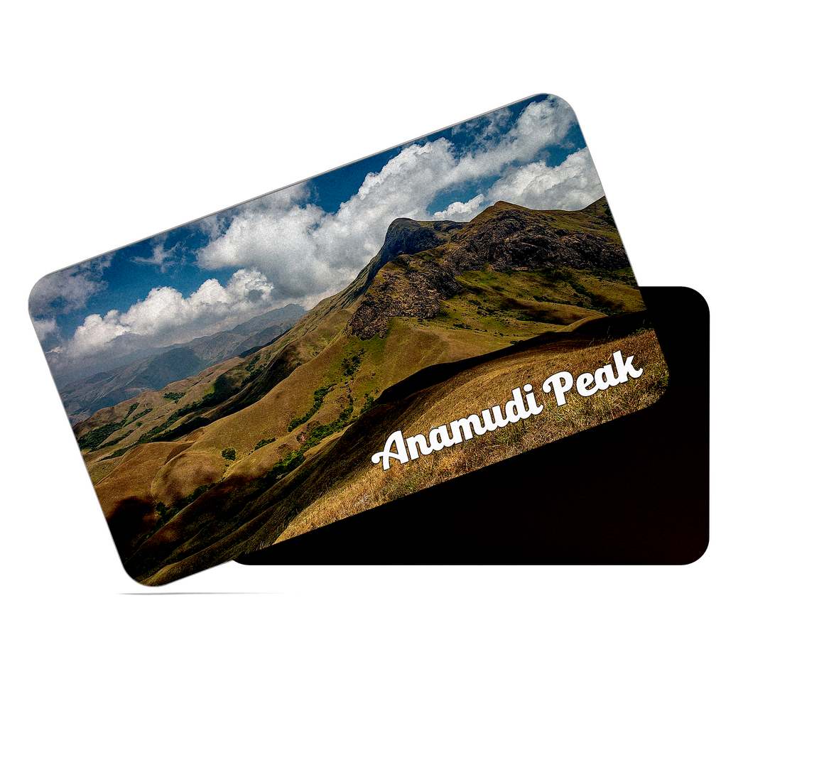 dhcrafts Multicolor Kerala Anamudi Peak Design Rectangular Rubber Matte Finish Fridge Magnet / Magnetic Card Pack of 1 (8.6cm x 5.4cm)