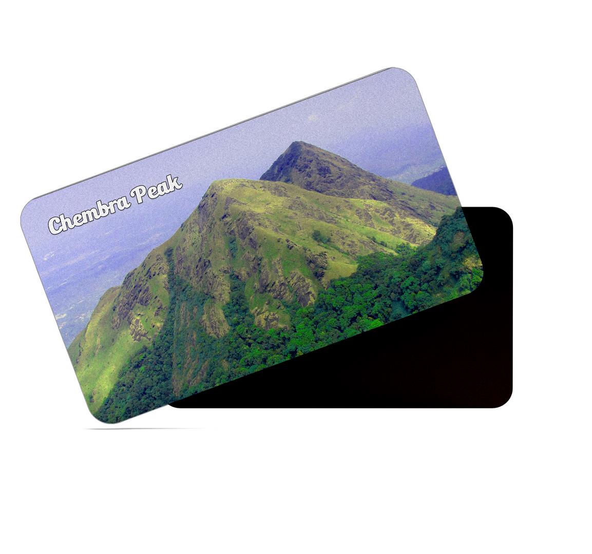 dhcrafts Multicolor Kerala Chembra Peak Design Rectangular Rubber Matte Finish Fridge Magnet / Magnetic Card Pack of 1 (8.6cm x 5.4cm)