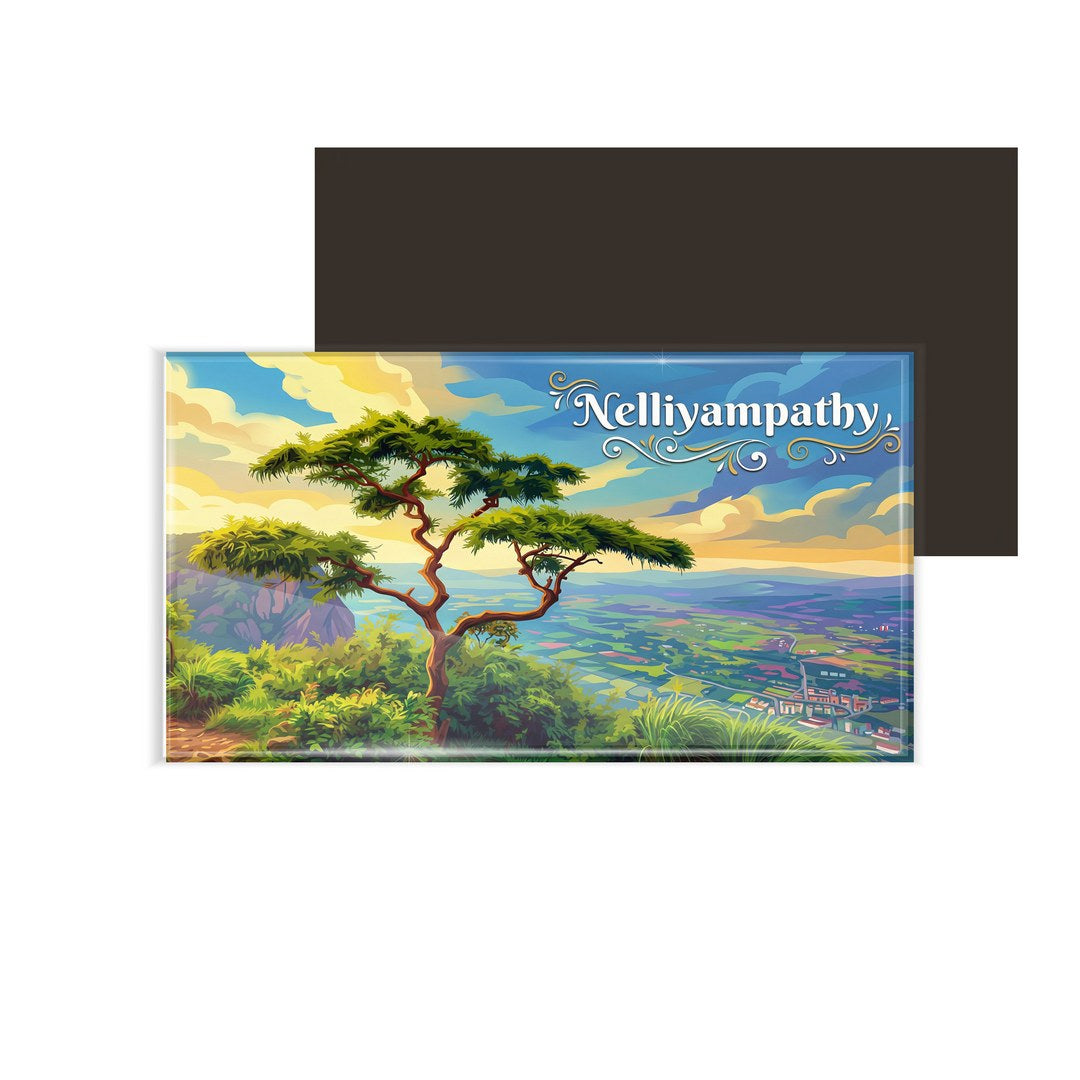 dhcrafts Multicolor Kerala Nelliyampathy Design Rectangular Fridge Magnet Pack of 1 (8.6cm x 5.4cm)
