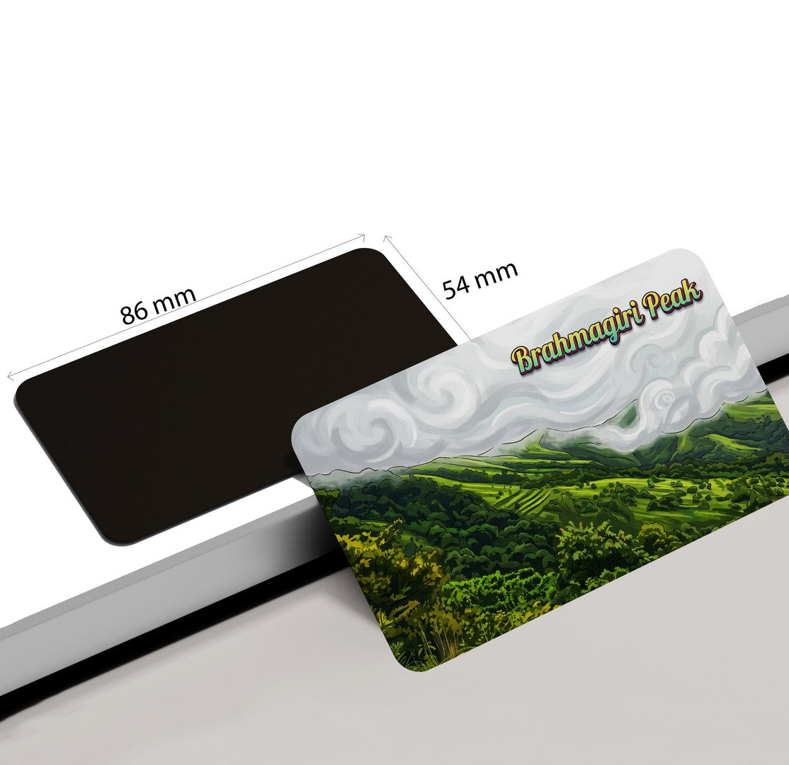 dhcrafts Multicolor Kerala Brahmagiri Peak Design Rectangular Fridge Magnet Pack of 1 (8.6cm x 5.4cm)
