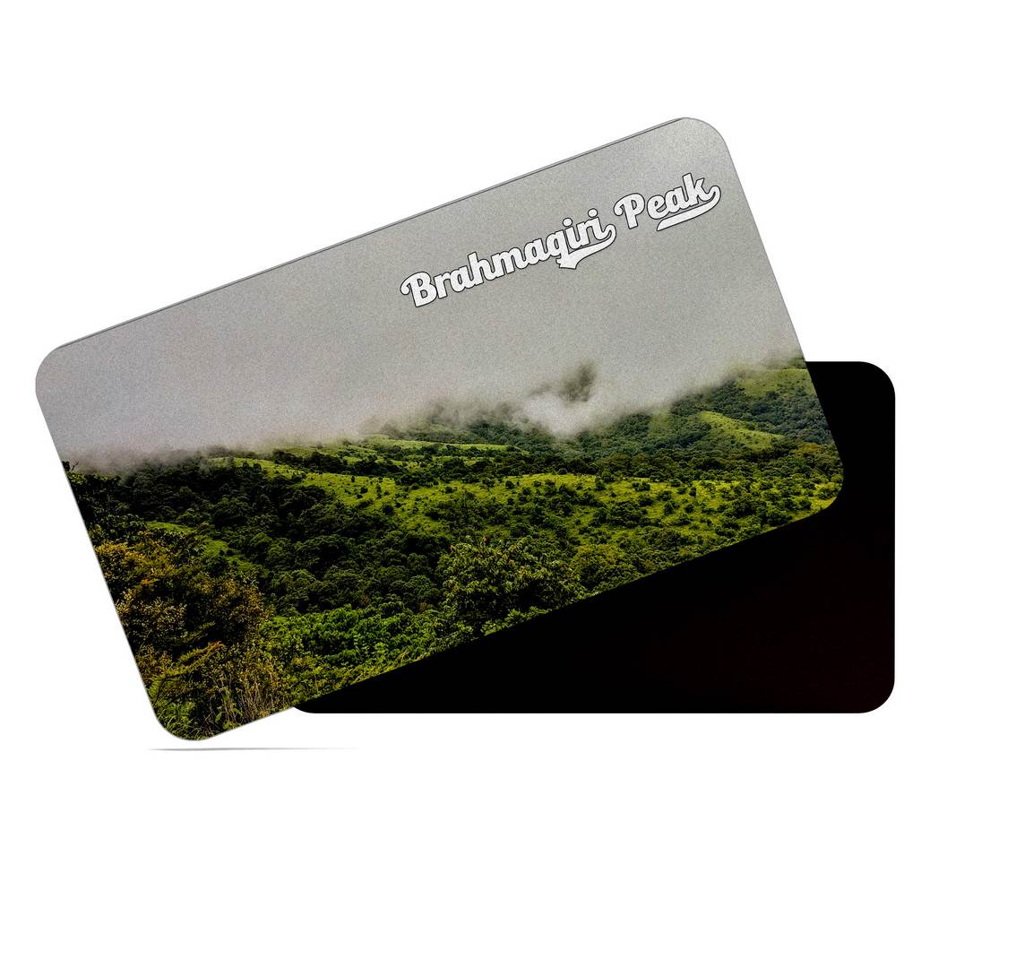 dhcrafts Multicolor Kerala Brahmagiri Peak Design Rectangular Rubber Matte Finish Fridge Magnet / Magnetic Card Pack of 1 (8.6cm x 5.4cm)