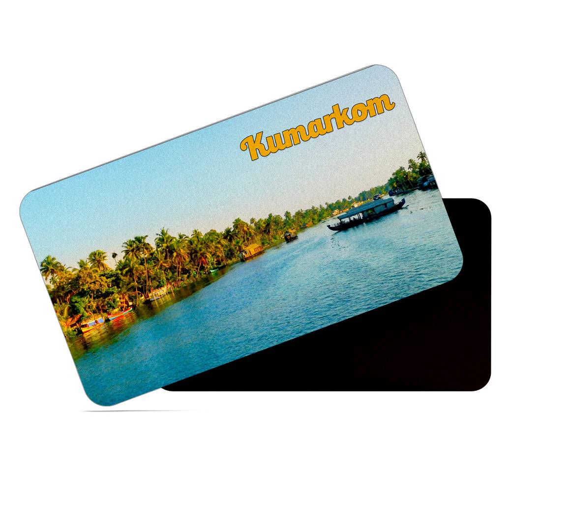 dhcrafts Multicolor Kerala Kumarakom Design Rectangular Rubber Matte Finish Fridge Magnet / Magnetic Card Pack of 1 (8.6cm x 5.4cm)