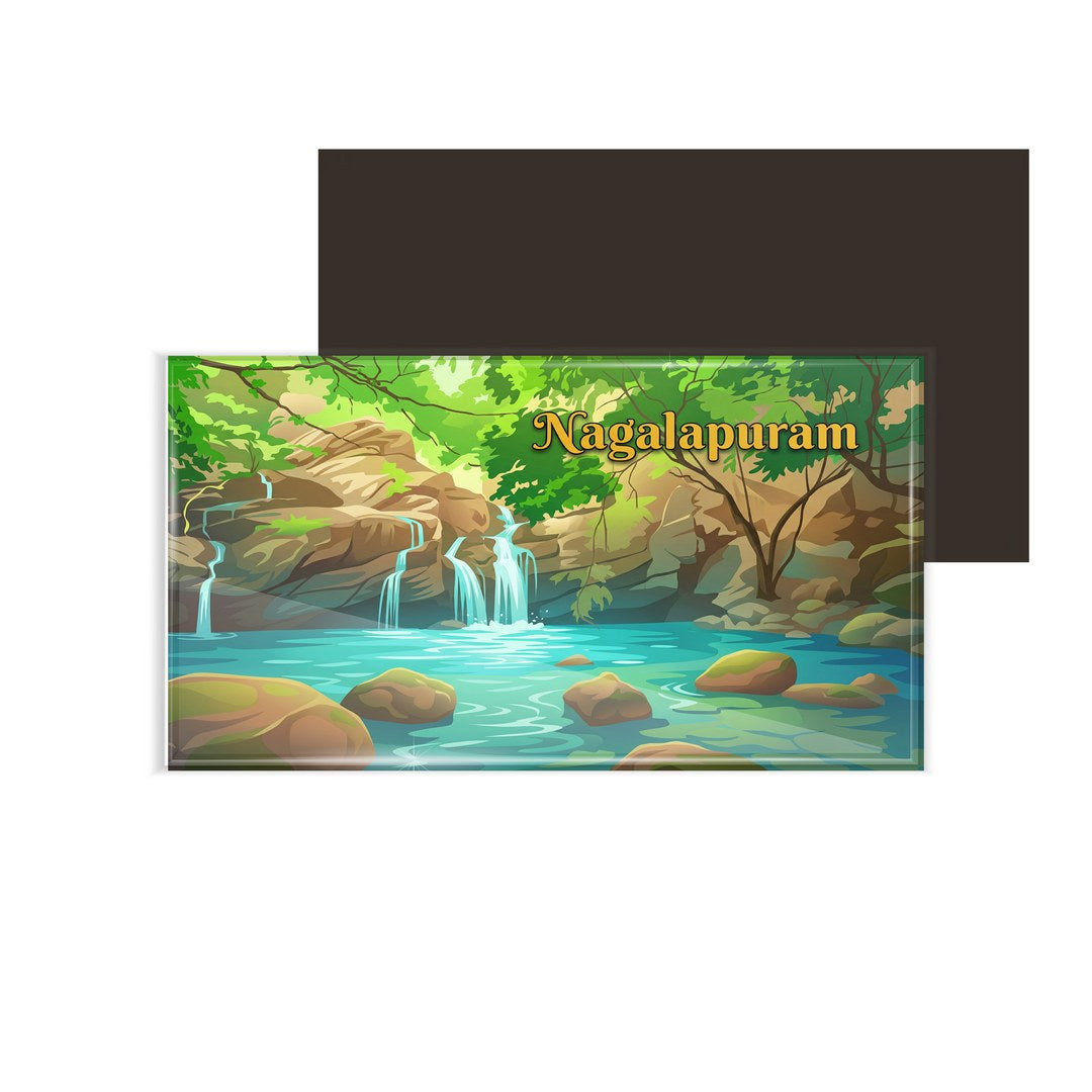 dhcrafts Multicolor Andhra Pradesh Nagalapuram Design Rectangular Fridge Magnet Pack of 1 (8.6cm x 5.4cm)