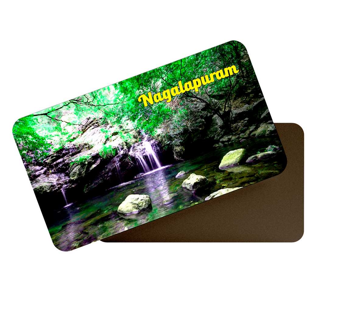 dhcrafts Multicolor Andhra Pradesh Nagalapuram Design Rectangular Rubber Matte Finish Fridge Magnet / Magnetic Card Pack of 1 (8.6cm x 5.4cm)